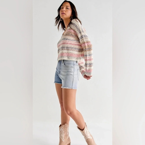 Francesca's Collection Candace Bucle Pointelle Pullover Sweater - Picture 3 of 5